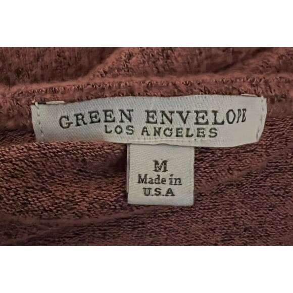 Green Envelope USA Knit Top  Women's Size M  Pink Marbled  Front Tie Super Soft - Picture 5 of 6